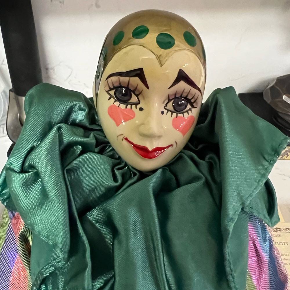 NIB VTG Brinn's 18" Handmade Limited Edition Porcelain Clown Doll COA